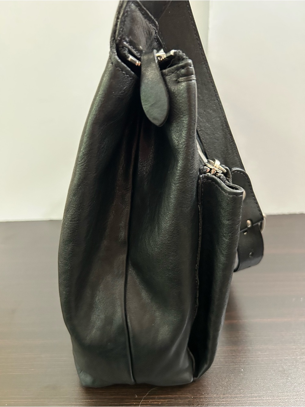 Il Bisonte - W.A. Filippo- Black Italian Leather Crossbody Bag - Picture 6 of 15